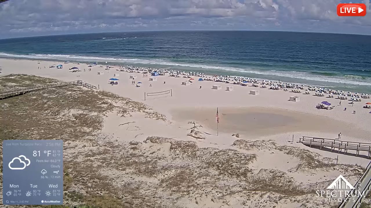 Orange Beach Gulf Shores Live Webcam | Alabama | Video