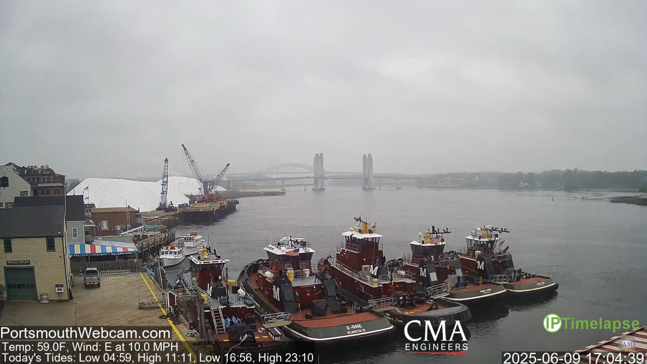 Portsmouth Tugboat Alley Piscataqua River | NH | Live Video