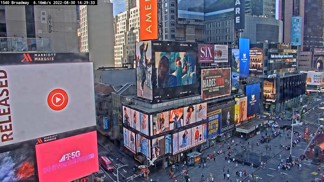 Times Square 1540 Broadway Live Cam New York