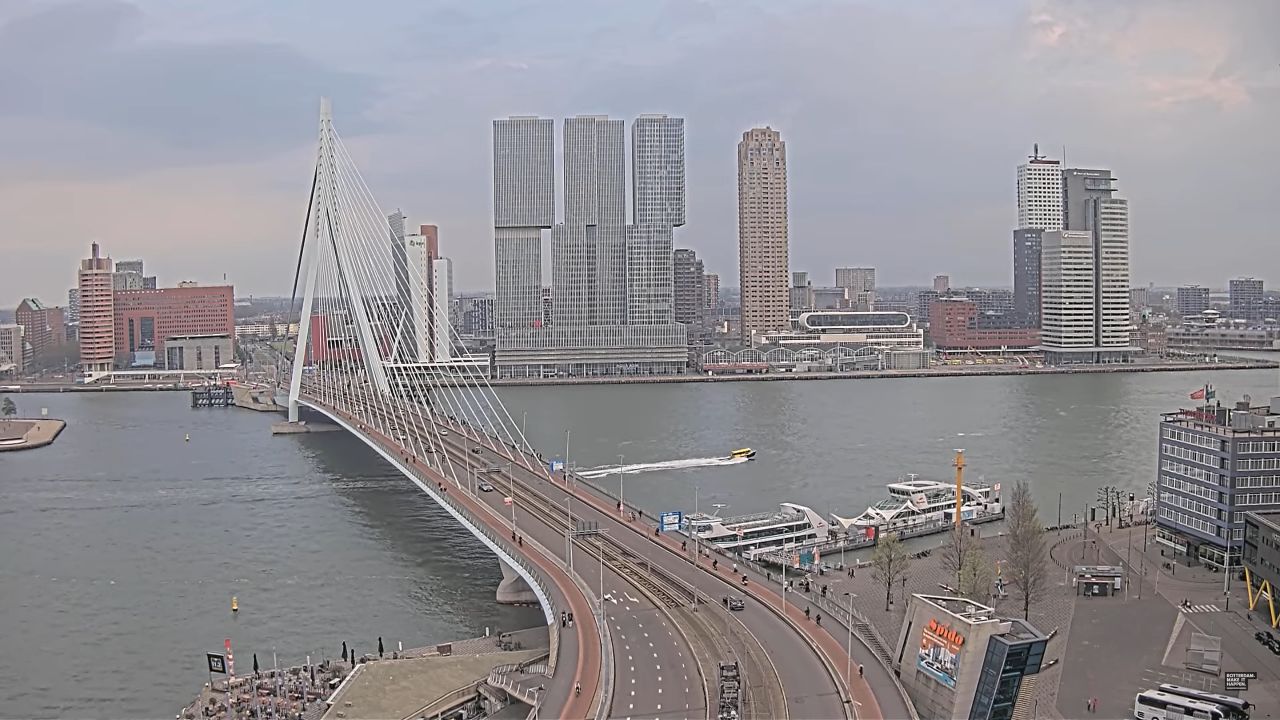 Erasmus Bridge Live Webcam – Rotterdam, Netherlands