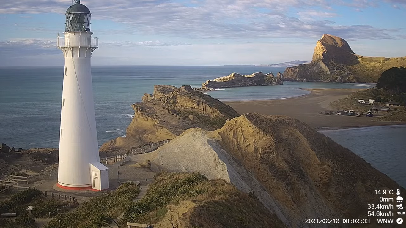 Castlepoint Lighthouse Live Webcam Wellington, New Zealand