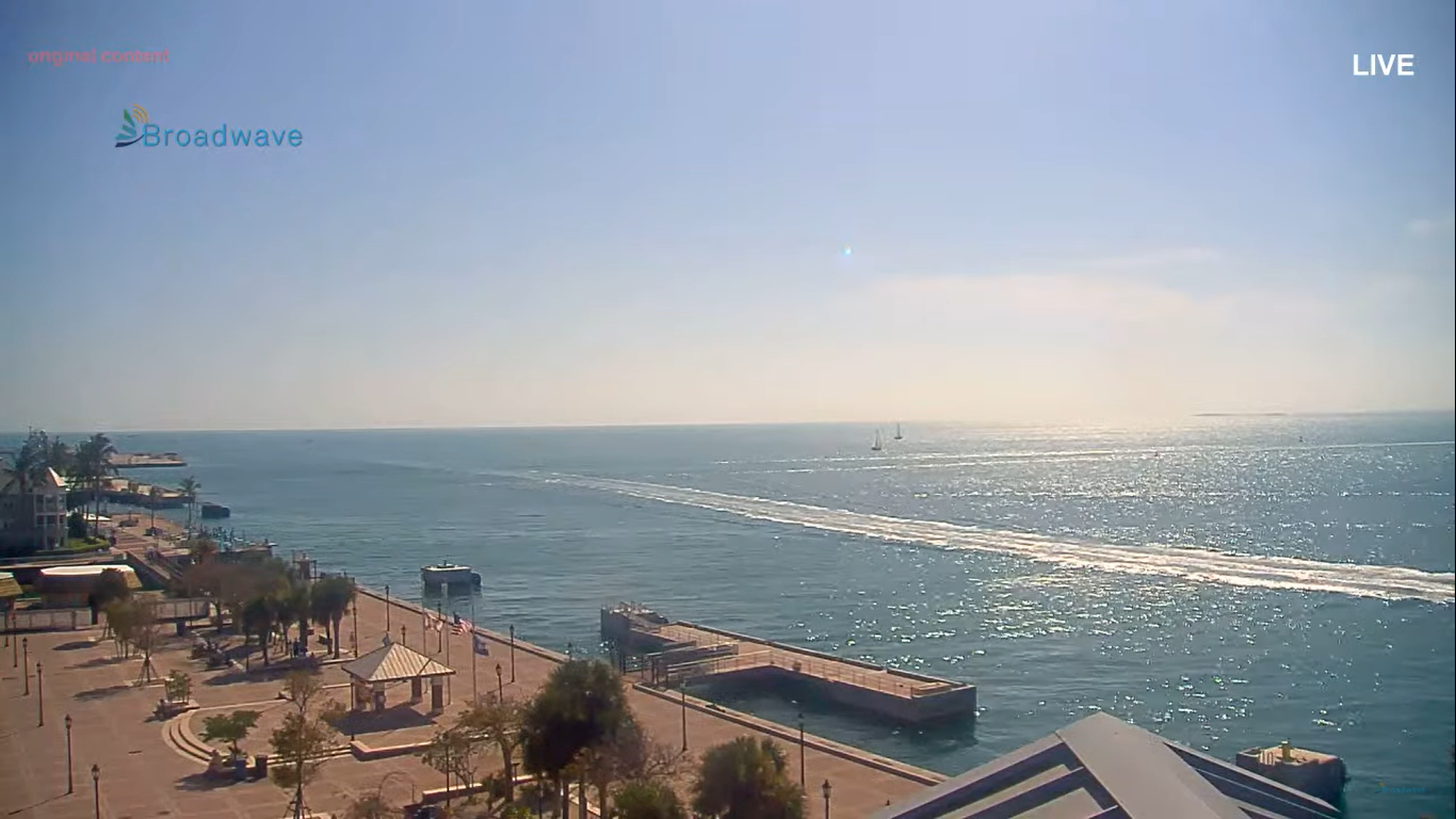 Mallory Square Live Webcam Key West, Florida facing the Port