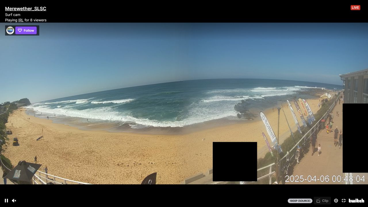 Merewether Beach Live Webcam Newcastle, New South Wales