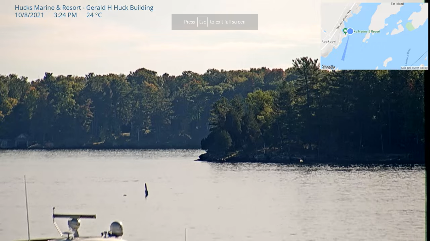 Live Webcam Hucks Marine & Resort St Lawrence River Ontario