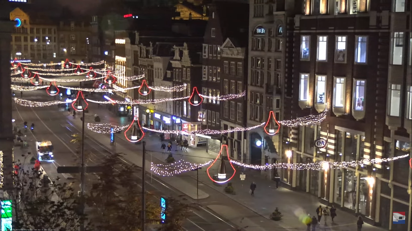Beurs van Berlage Christmas Lights Webcam Amsterdam, Netherlands