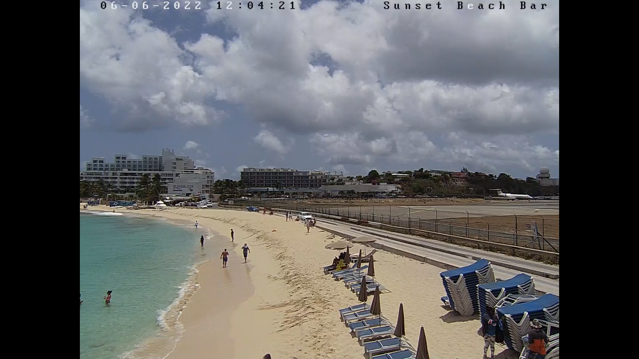 Maho Beach Cam, Simpson Bay