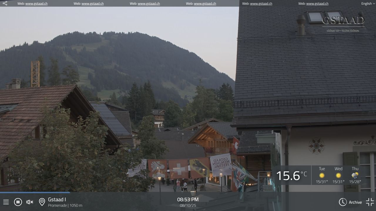 Live Webcam Gstaad, Switzerland – Promenade