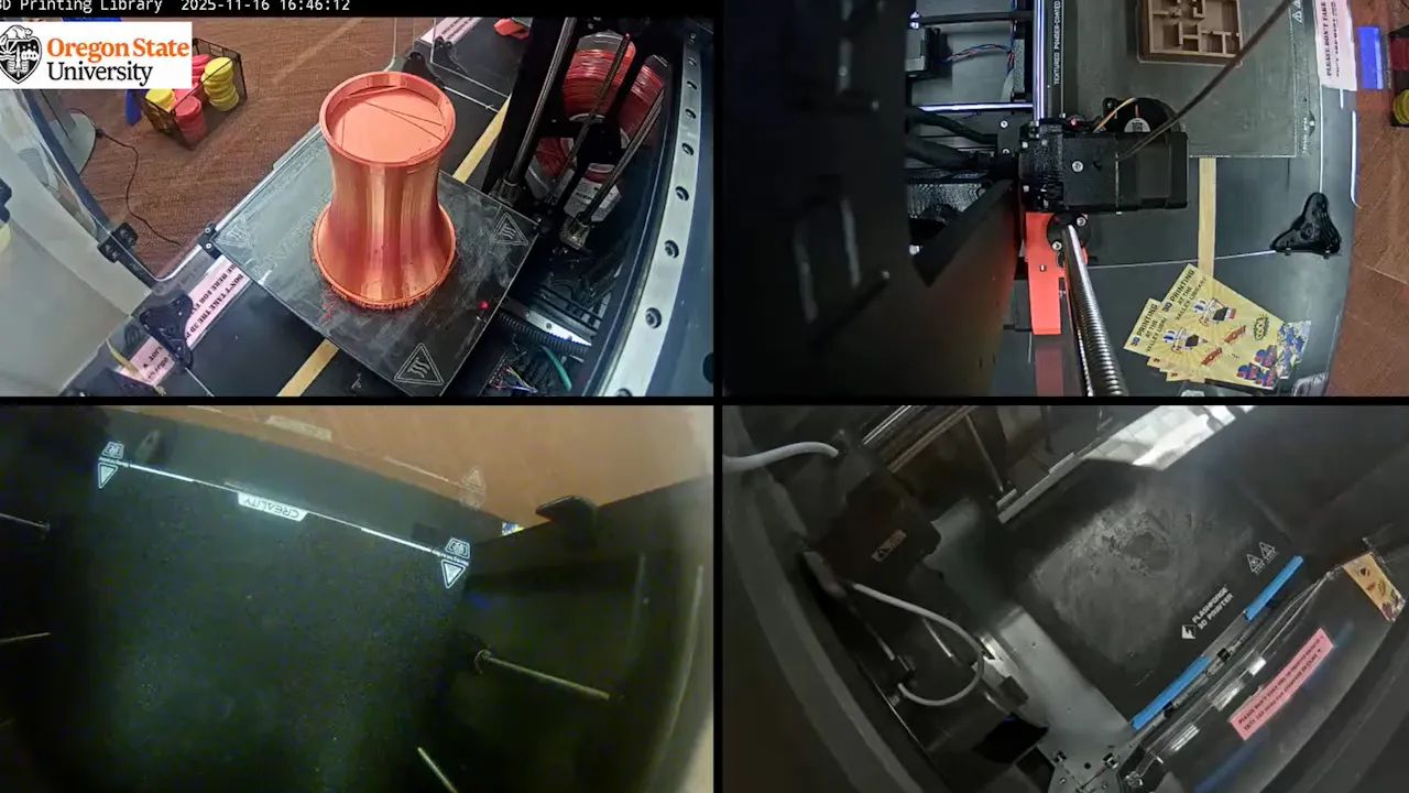 Live Webcam 3D Printers Oregon State University