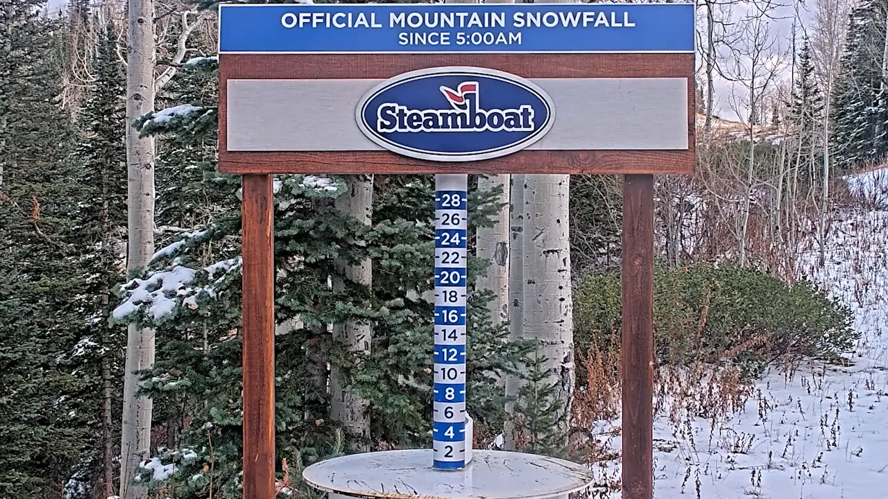 Live Webcam Mid Mountain Snow Stake – Steamboat Springs, CO