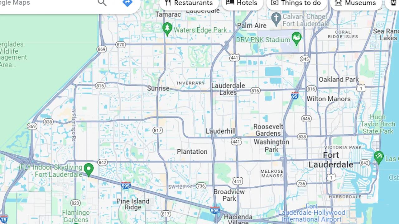 Map of Fort Lauderdale Florida